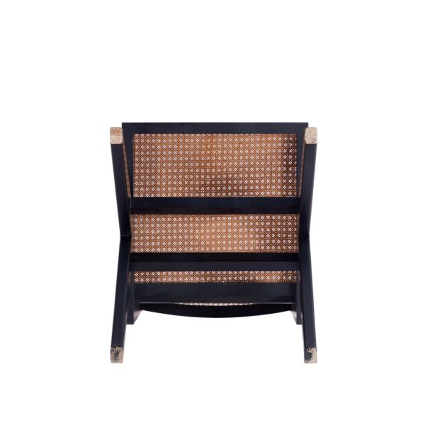 Manhattan Comfort Hamlet Dining Chair in Black and Natural Cane - Set of 4