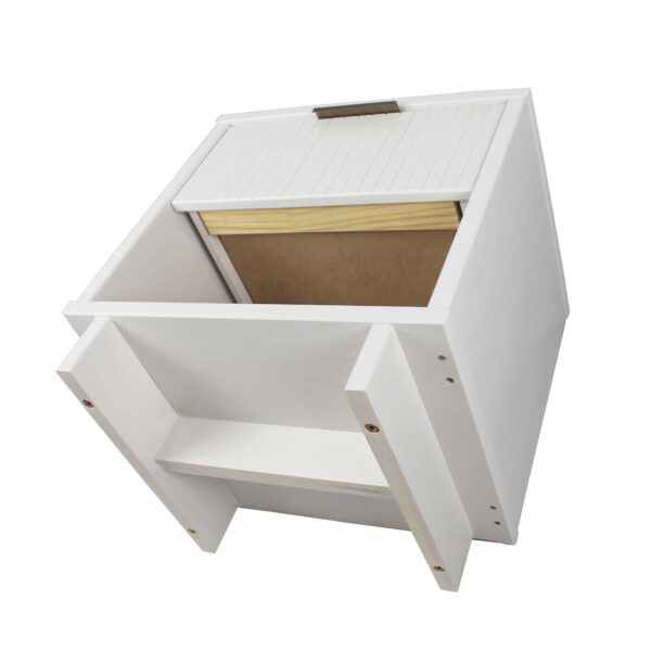 Manhattan Comfort Granville Modern Solid Wood Nightstand with 1 Drawer in White - Set of 2 in White