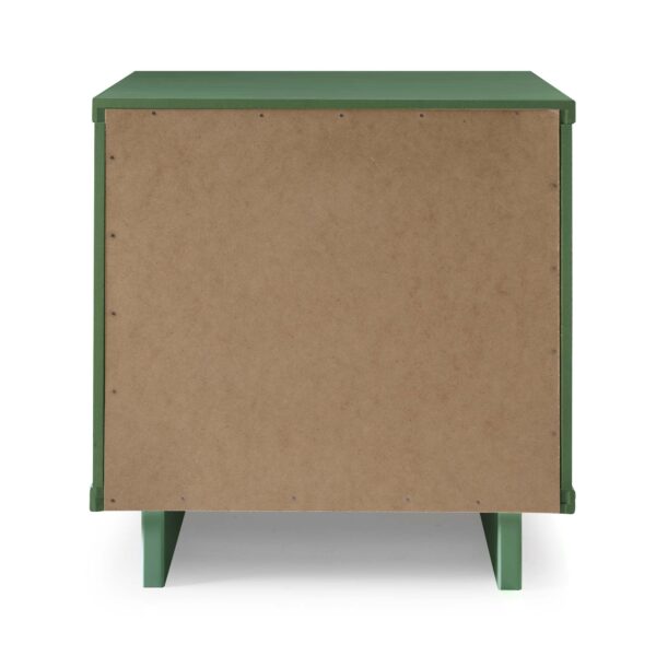 Manhattan Comfort Granville Modern Solid Wood Nightstand with 2 Drawer in Sage Green - Set of 2