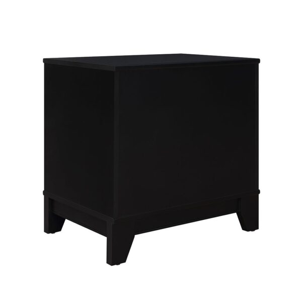 Manhattan Comfort Sheridan Modern Cane Nightstand in Black- Set of 2