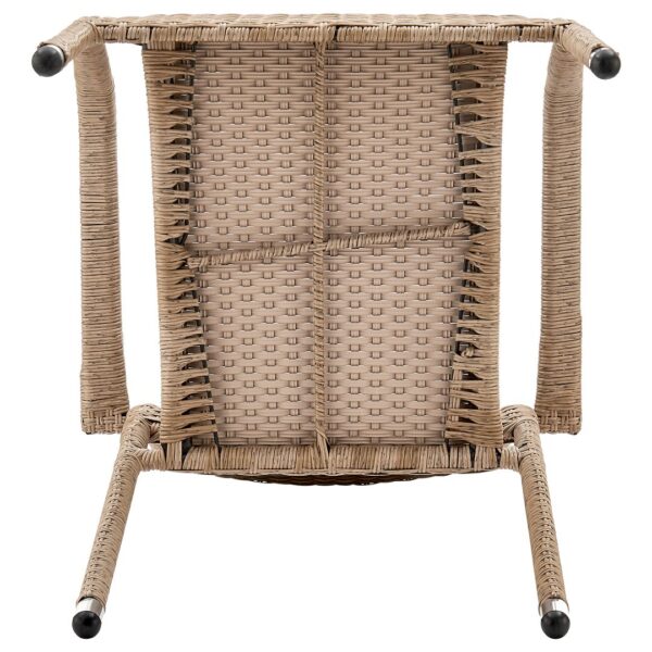 Manhattan Comfort 2-Piece Genoa Patio Dining Armchair in Nature Tan Weave