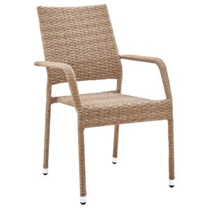 Manhattan Comfort 2-Piece Genoa Patio Dining Armchair in Nature Tan Weave