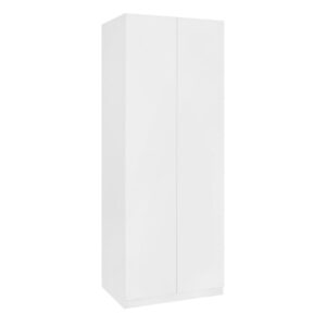 Manhattan Comfort Lee Modern Freestanding Wardrobe Closet 1.0 with 4 Shelves and 2 Drawers in White- Set of 2