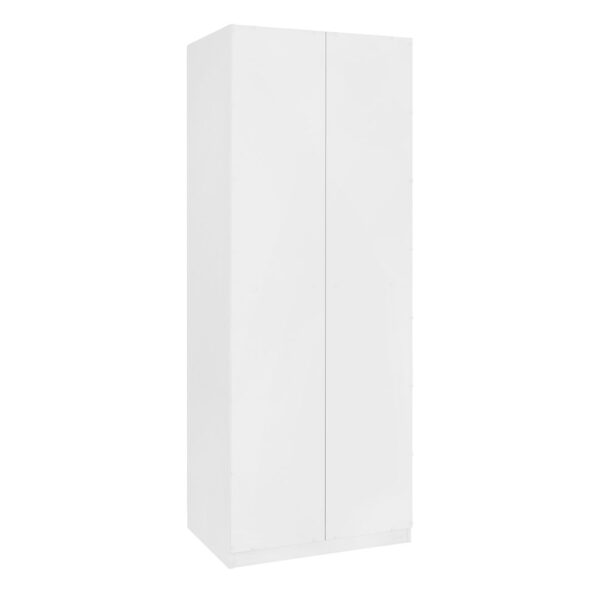 Manhattan Comfort Lee Modern Freestanding Wardrobe Closet 3.0 with 1 Hanging Rod, 3 Shoe Shelves, and 1 Basic Shelf in White- Set of 2