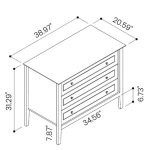 Manhattan Comfort Crown 31.29" Dresser in Off White