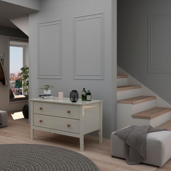 Manhattan Comfort Crown Bachelor Dresser in Off White