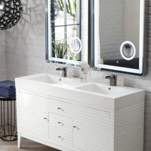 James Martin 210-V59D-GW Linear 59 Inch Double Vanity in Glossy White