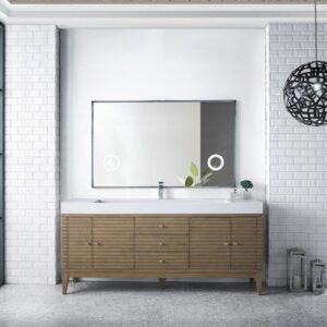 James Martin 210-V72S-WW Linear 72 Inch Single Vanity in Whitewashed Walnut