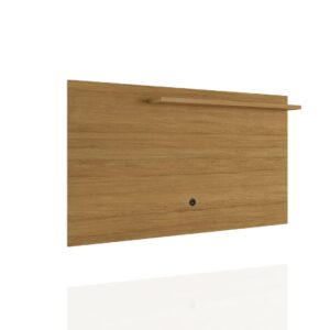 Manhattan Comfort Liberty Mid-Century Modern 62.99 TV Panel with Overhead D?cor Shelf in Cinnamon