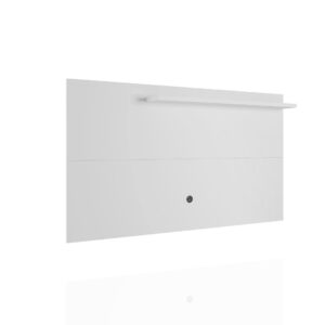 Manhattan Comfort Liberty Mid-Century Modern 62.99 TV Panel with Overhead D?cor Shelf in White