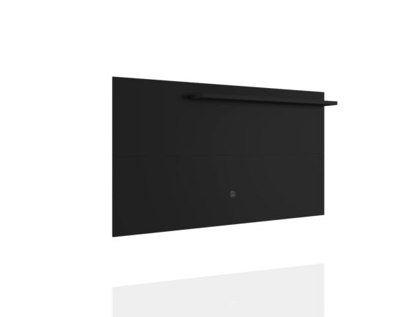 Manhattan Comfort Liberty Mid-Century Modern 62.99 TV Panel with Overhead D?cor Shelf in Black