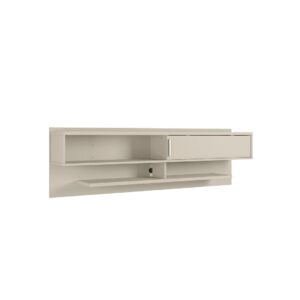 Manhattan Comfort Astor 70.86 Modern Floating Entertainment Center 1.0 with Media Shelves in Off White