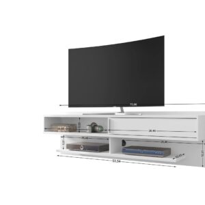 Manhattan Comfort Astor 70.86 Modern Floating Entertainment Center 1.0 with Media Shelves in White