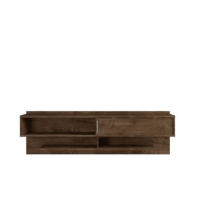 Manhattan Comfort Astor 70.86 Modern Floating Entertainment Center 1.0 with Media Shelves in Rustic Brown