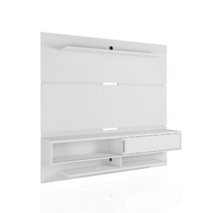 Manhattan Comfort Astor 70.86 Modern Floating Entertainment Center 2.0 with Media and D?cor Shelves in White