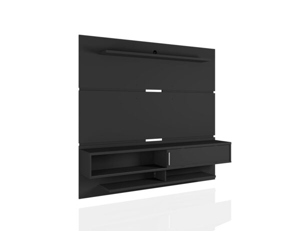 Manhattan Comfort Astor 70.86 Modern Floating Entertainment Center 2.0 with Media and D?cor Shelves in Black