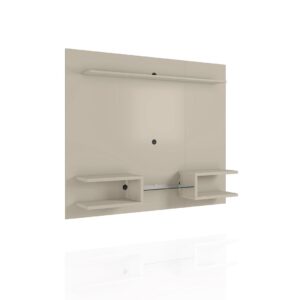 Manhattan Comfort Plaza 64.25 Modern Floating Wall Entertainment Center with Display Shelves in Off White