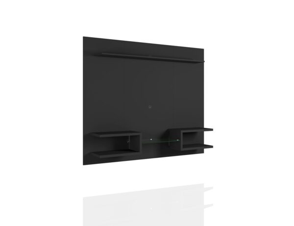 Manhattan Comfort Plaza 64.25 Modern Floating Wall Entertainment Center with Display Shelves in Black