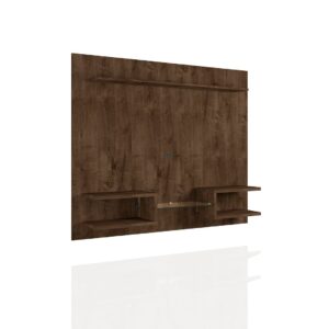 Manhattan Comfort Plaza 64.25 Modern Floating Wall Entertainment Center with Display Shelves in Rustic Brown