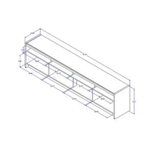 Manhattan Comfort Munoz 87.12" TV Stand with 3 Compartments and Media Shelves in Off White Gloss