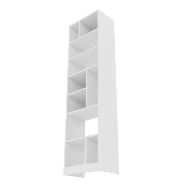 Manhattan Comfort Durable Valenca Bookcase 4.0 with 10-Shelves in White