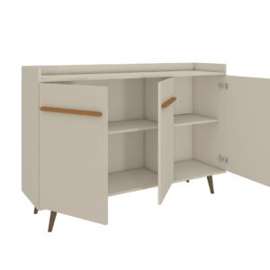 Manhattan Comfort Bradley 53.54 Buffet Stand with 4 Shelves in Off White