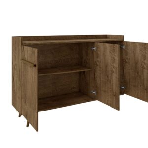 Manhattan Comfort Bradley 53.54 Buffet Stand with 4 Shelves in Rustic Brown