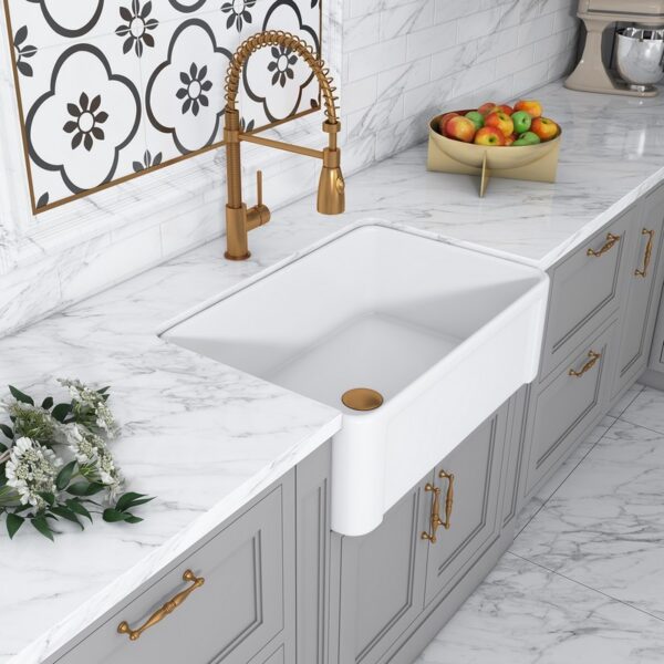 Altair 231030-KS Ancona 30 Inch Rectangular Ceramic Vessel Bathroom Sink - Glossy White