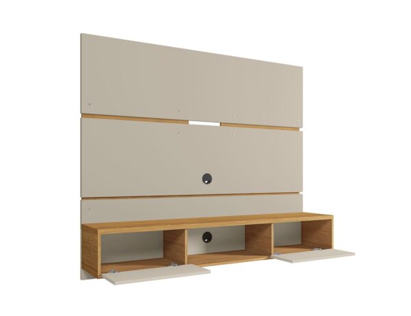 Manhattan Comfort Vernon 62.99 Floating Wall Entertainment Center in Off White and Cinnamon