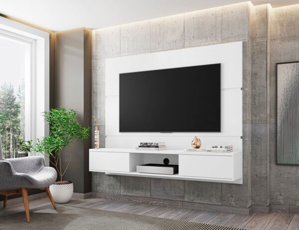 Manhattan Comfort Vernon 62.99 Floating Wall Entertainment Center in White