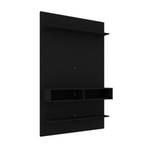 Manhattan Comfort Libra Long Floating 45.35 Wall Entertainment Center with Overhead Shelf in Black