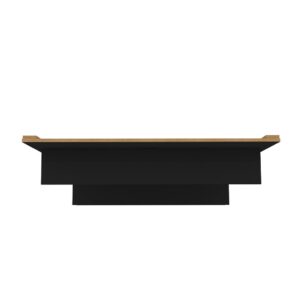 Manhattan Comfort Libra Long Floating 45.35 Wall Entertainment Center with Overhead Shelf in Black