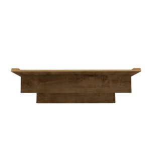 Manhattan Comfort Libra Long Floating 45.35 Wall Entertainment Center with Overhead Shelf in Rustic Brown