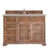 James Martin 238-104-5211-3ESR Savannah 48 Inch Single Vanity Cabinet in Driftwood with 3 CM Eternal Serena Quartz Top