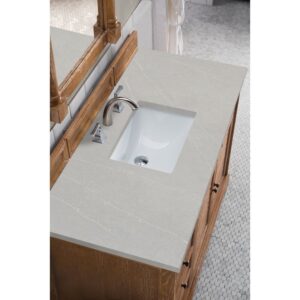 James Martin 238-104-5211-3ESR Savannah 48 Inch Single Vanity Cabinet in Driftwood with 3 CM Eternal Serena Quartz Top