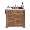 James Martin 238-104-5511-3CAR Savannah 36 Inch Driftwood Single Vanity with 3 cm Carrara Marble Top