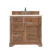 James Martin 238-104-5511-3EMR Savannah 36 Inch Single Vanity Cabinet in Driftwood with 3 CM Eternal Marfil Quartz Top