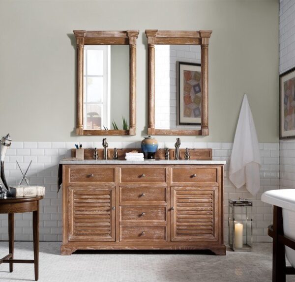 James Martin 238-104-5611 Savannah 60 Inch Double Vanity Cabinet in Driftwood