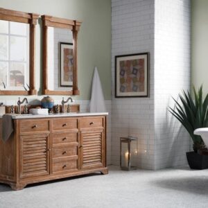 James Martin 238-104-5611 Savannah 60 Inch Double Vanity Cabinet in Driftwood