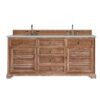 James Martin 238-104-5711-3ESR Savannah 72 Inch Double Vanity Cabinet in Driftwood with 3 CM Eternal Serena Quartz Top