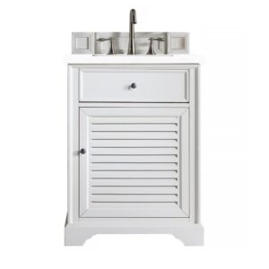 James Martin 238-104-V26-3WZ Savannah 26 Inch Single Vanity Cabinet with 3cm White Zeus Quartz Top