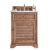 James Martin 238-104-V26-DRF-3CAR Savannah 26 Inch Driftwood Single Vanity with 3 cm Carrara Marble Top