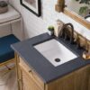 James Martin 238-104-V26-DRF-3CSP Savannah 26 Inch Single Vanity Cabinet in Driftwood with 3 cm Charcoal Soapstone Quartz Top with Sink