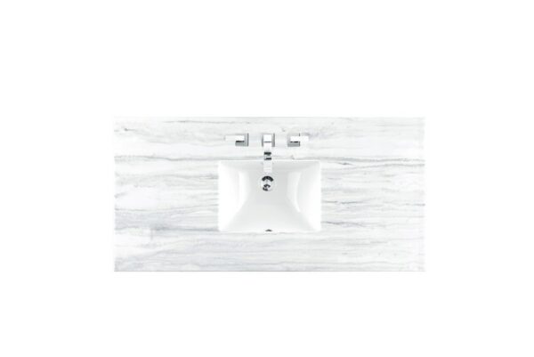 James Martin 238-104-V48-BW-3AF Savannah 48 Inch Bright White Single Vanity with 3 cm Arctic Fall Solid Surface Top