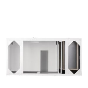 James Martin 238-104-V48-BW-3GEX Savannah 48 Inch Single Vanity Cabinet in Bright White with 3 cm Grey Expo Quartz Top with Sink