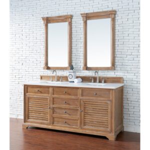 James Martin 238-104-V72-3WZ Savannah 72 Inch Double Vanity Cabinet with 3cm White Zeus Quartz Top