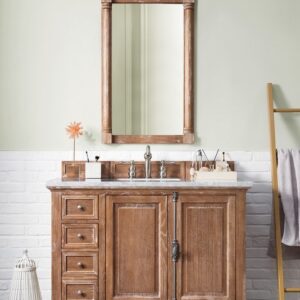 James Martin 238-105-5211-3CAR Providence 48 Inch Driftwood Single Vanity with 3 cm Carrara Marble Top