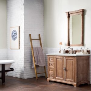 James Martin 238-105-5211-3ENC Providence 48 Inch Single Vanity Cabinet with Ethereal Noctis Quartz Top - Driftwood