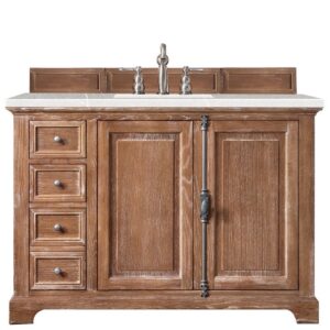 James Martin 238-105-5211-3ESR Providence 48 Inch Single Vanity Cabinet in Driftwood with 3 CM Eternal Serena Quartz Top