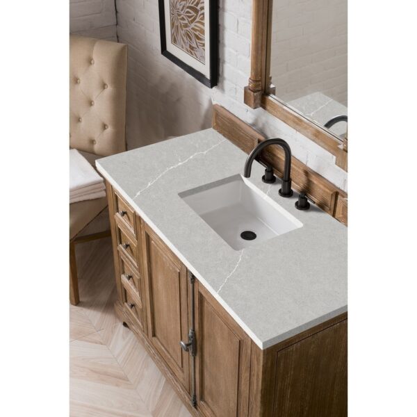 James Martin 238-105-5211-3ESR Providence 48 Inch Single Vanity Cabinet in Driftwood with 3 CM Eternal Serena Quartz Top